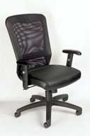 B580 Boss Executive Web Mesh Back Chair (Black LeatherPlus Seat)