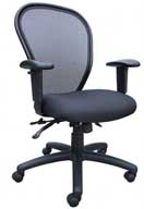 B6008 Boss Ergonomic Multi-Function Open Mesh Back Task Chair (Black Frame/Black Fabric Seat)