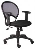 B6206 Boss Mesh Back Chair with Adjustable Arms (Black)