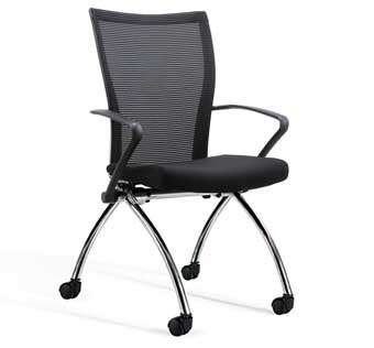 2094 Sensor Series Nesting Guest Chair (Black Fabric Mesh with Black Fabric Seat on Chrome Frame)