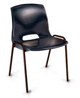 2406 Multi-Purpose Polypropylene Stacking Chair (Black)