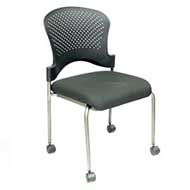 2794TG_27_28 Arc Series Stackable Guest Chair with Casters (Black/Silver Frame)