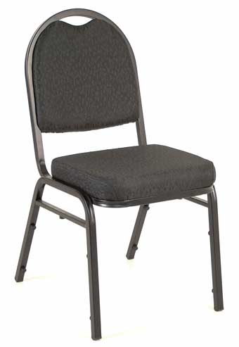 3810 Banquet Series Stackable Chair (Black Fabric Seat/Black Frame)