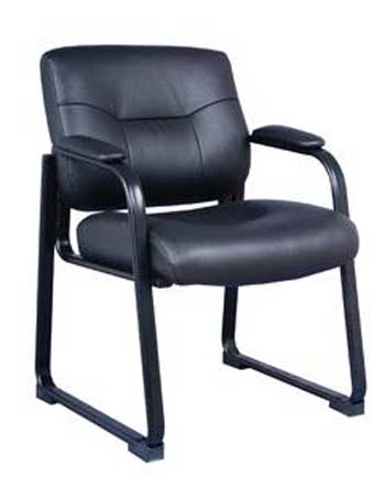 6028 Tempest Leather Guest Chair with Sled Base (Black)