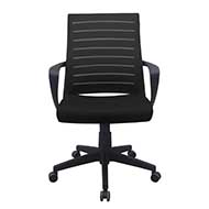 631 Elan Series Mid-Back Task Chair with Black Mesh and Black Fabric Seat