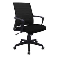 631 Elan Series Mid-Back Mesh Task Chair with Fabric Seat (Black)