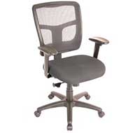 7621 CoolMesh Basic Series Mid-Back Synchro Mesh Task Chair with Fabric Seat (Black)