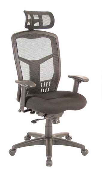 7701 CoolMesh High-Back Synchro-Tilt Chair with Optional Headrest (Black)