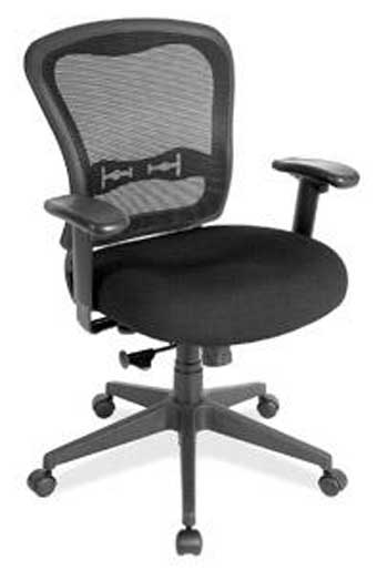 7854 Spice! Task Series Mid-Back Synchro Chair (Black Mesh Back/Black Fabric Seat)