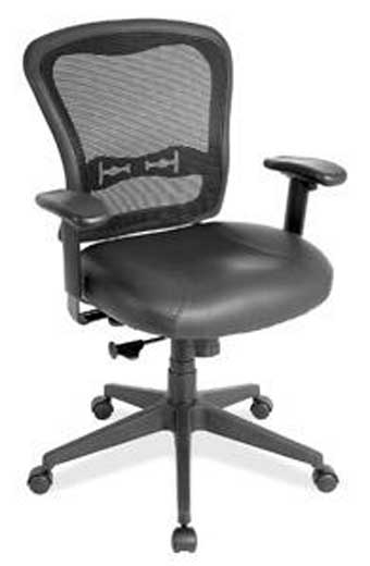 7856 Spice! Task Series Mid-Back Synchro Chair (Black Mesh Back/Black Leathertek Seat)