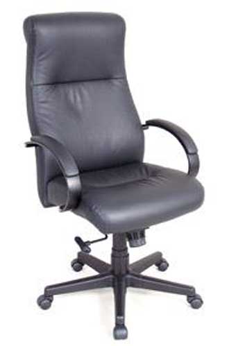 7911KT - Executive Padded High Back Chair (Black Leather)