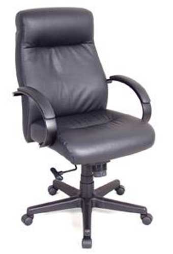 7921 - Junior Executive Padded High Back Chair (Black Leather)
