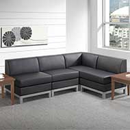 9990 Compose Modular Series Reception Seating (Black Bonded Leather)