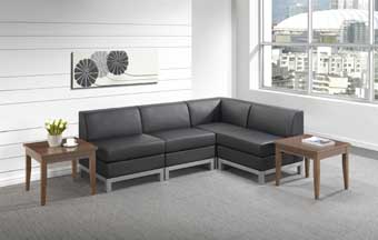 9990 Compose Modular Series Reception Seating (Black Bonded Leather)