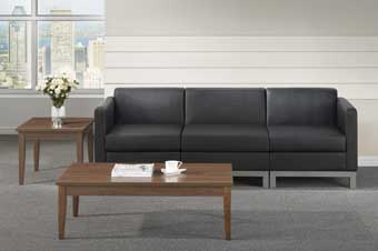 9990 Compose Modular Series Reception Seating (Black Bonded Leather)