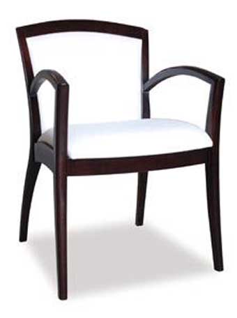 1500 Napoli Series Guest Chair (White Leathertek/Espresso Frame)