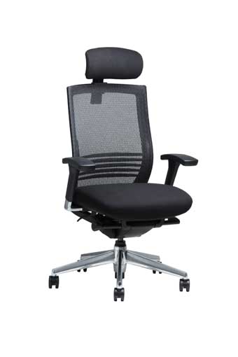 11721/117HR Avid Series High-Back with Headrest (Black Mesh/Black Fabric)