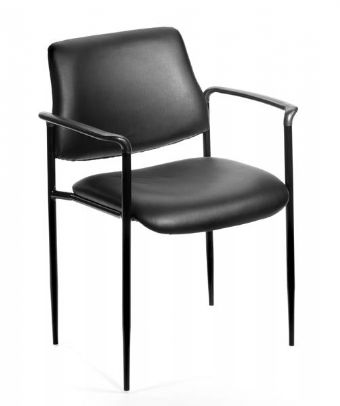 B9503 Boss Stacking Chair (Black Crepe/Black Metal Frame)