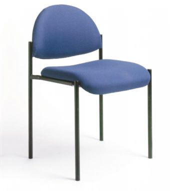 B9505 Boss Stacking Chair (Blue Fabric/Black Frame)