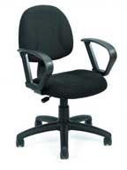B317 Boss Task Chair with Loop Arms (Black Fabric/Black Frame)