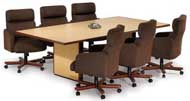 Faustino's Fluted Square Conference Table with Chairs