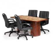 6ft Boat Shaped Conference Table with Half-Cylinder Bases  