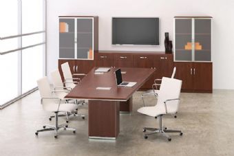 Deskmakers Milano Series 8ft Sightline Table (Spice Walnut) 