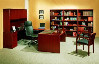 Ruby Collection Full Executive Office Setup (Cherry)