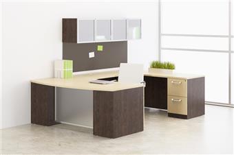 SPX Collection U-Shape Desk (Black Forest Walnut)