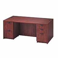Classic Laminate Series Double Pedestal Desk (Cherry)