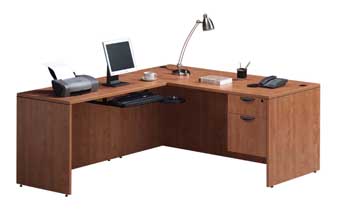 Classic Laminate Series Managerial L-Shape Desk (Honey)