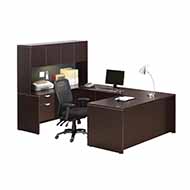 Classic Laminate Series Managerial U-Shaped Desk (Espresso)