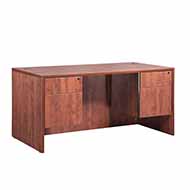 Classic Laminate Series Double Pedestal Desk (Cherry)