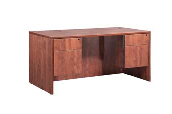 Classic Laminate Series Double Pedestal Desk (Cherry)