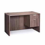 Classic Laminate Series Single Pedestal Desk (Modern Walnut)