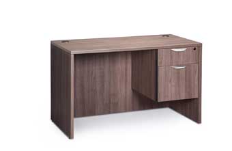 Classic Laminate Series Single Pedestal Desk (Modern Walnut)