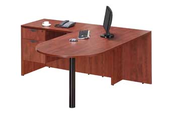 Classic Laminate Bullet L-Shape Station (Cherry) 