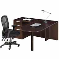 Classic Laminate Series Bullet L-Shape Station (Espresso)