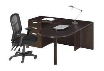 Classic Laminate Series Bullet L-Shape Station (Espresso)