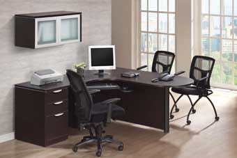 Classic Laminate Series Bullet L-Shape Station (Espresso)