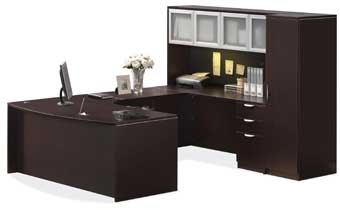 Elite Collection U-Shape Workstation (Espresso)