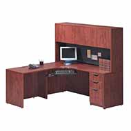 Classic Laminate Series Corner Unit with Hutch (Cherry)