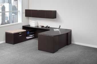 Elements Step-Front L-Shape Desk (Espresso)