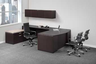 Elements Step-Front L-Shape Desk (Espresso)