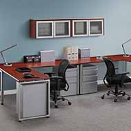Elements Dual L-Stations with Grey Metal Pedestals (Cherry)  