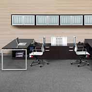 Elements Dual L-Stations with Loop Leg (Espresso/Silver Accents)