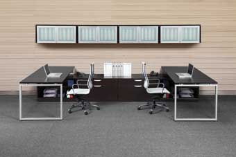 Elements Dual L-Stations with Loop Leg (Espresso/Silver Accents)