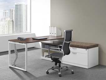 Elements L-Station (Modern Walnut & White)