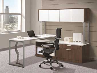 Elements L-Station (Modern Walnut & White)
