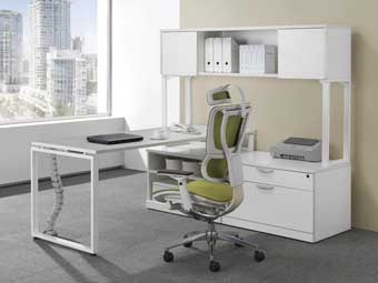 Elements L-Station with Loop Leg (White)
